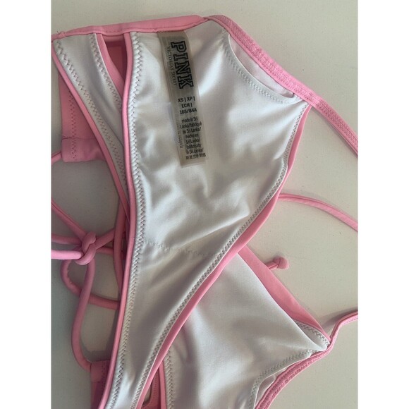 Victoria's Secret PINK Strappy Halter Wrap Bikini Swim Top Sz XS Light Pink - Picture 4 of 5